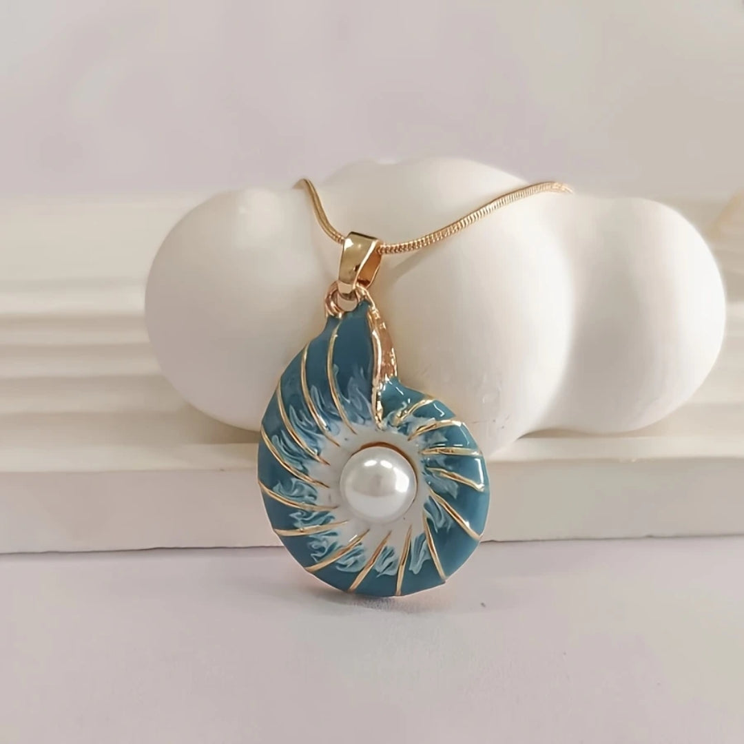 Pearl Blue Shell Necklace
